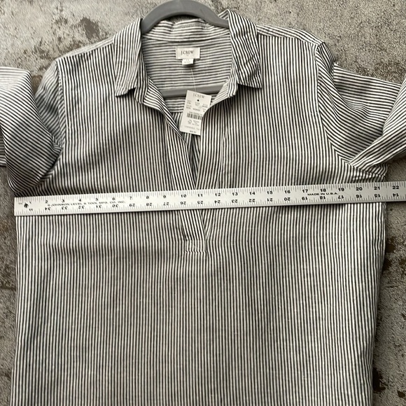 J Crew Factory Striped Pop Over Linen Blend Tunic Top. Size Medium - Picture 12 of 12